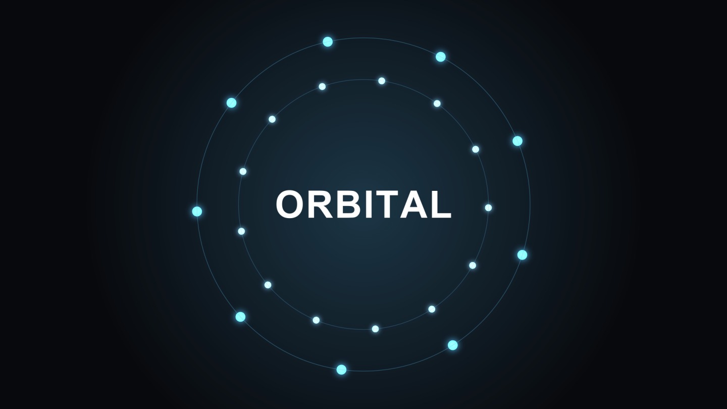 Logo intro animation with an orbiting halo ring in 3D